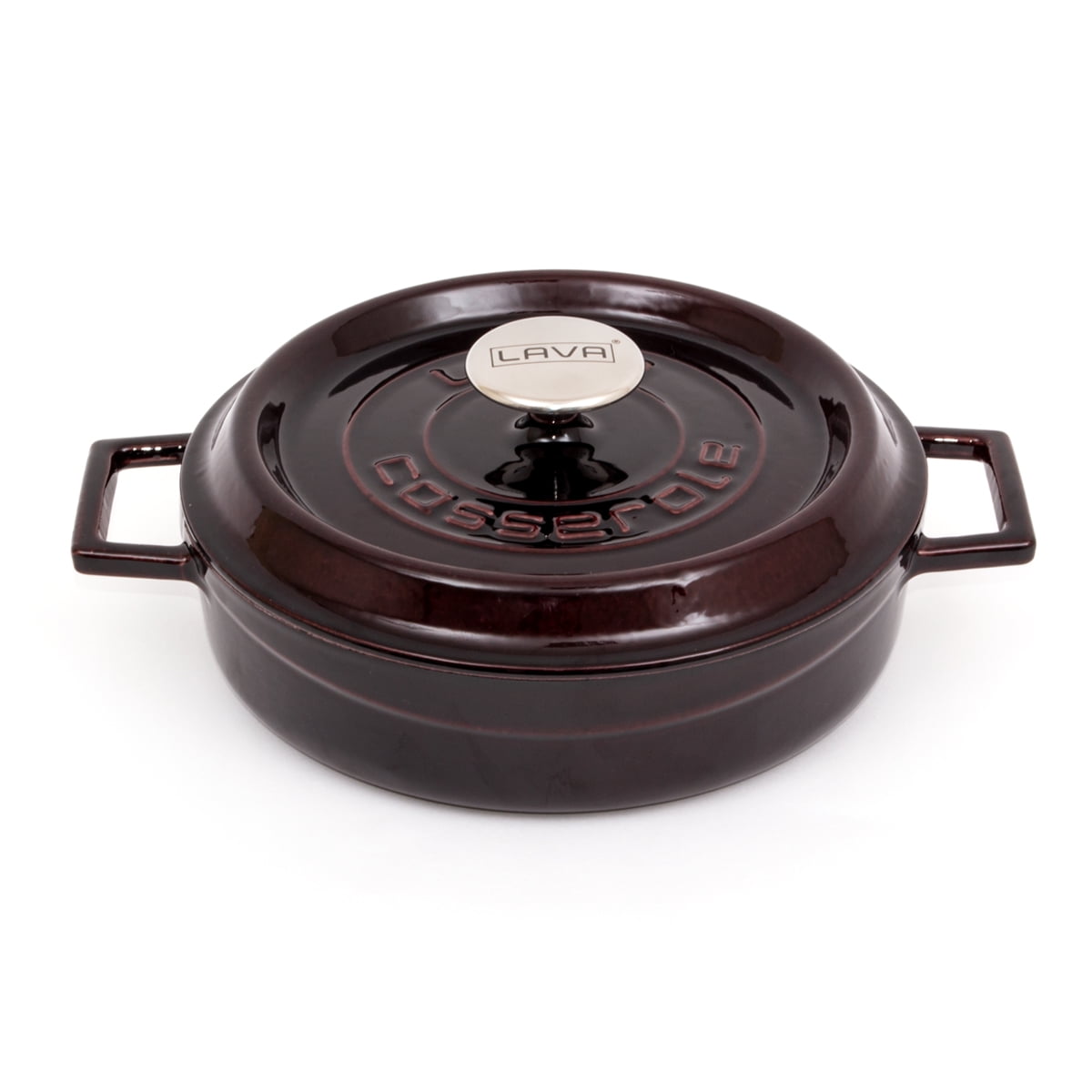LAVA Enameled Cast Iron Dutch Oven, 2.5 Quart, Pre-Seasoned, Aubergine Color
